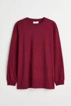 H & M - Oversized Fit Cotton Shirt - Red