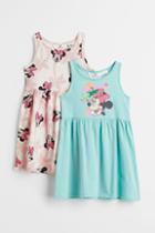 H & M - 2-pack Printed Dresses - Turquoise