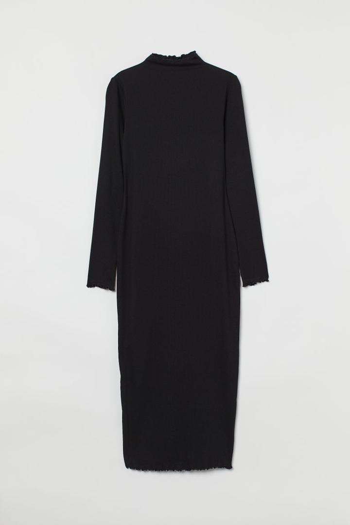 H & M - Mama Ribbed Dress - Black