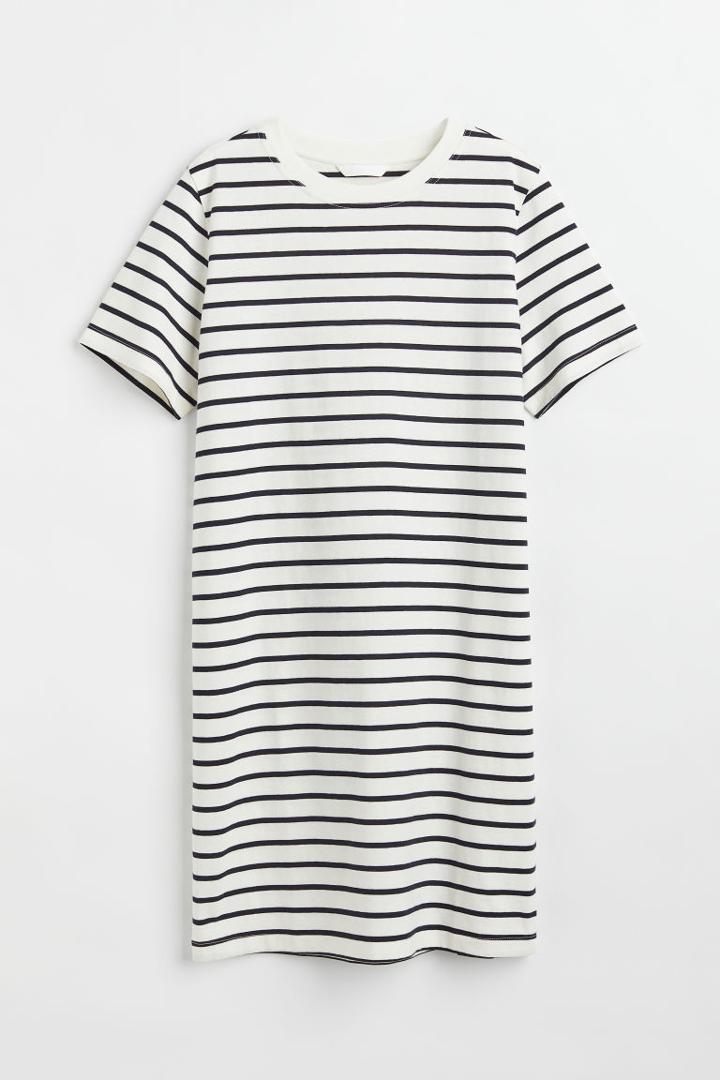 H & M - Cotton T-shirt Dress - White