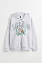 H & M - H & M+ Oversized Printed Hooded Jacket - Gray