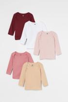 H & M - 5-pack Jersey Shirts - Red