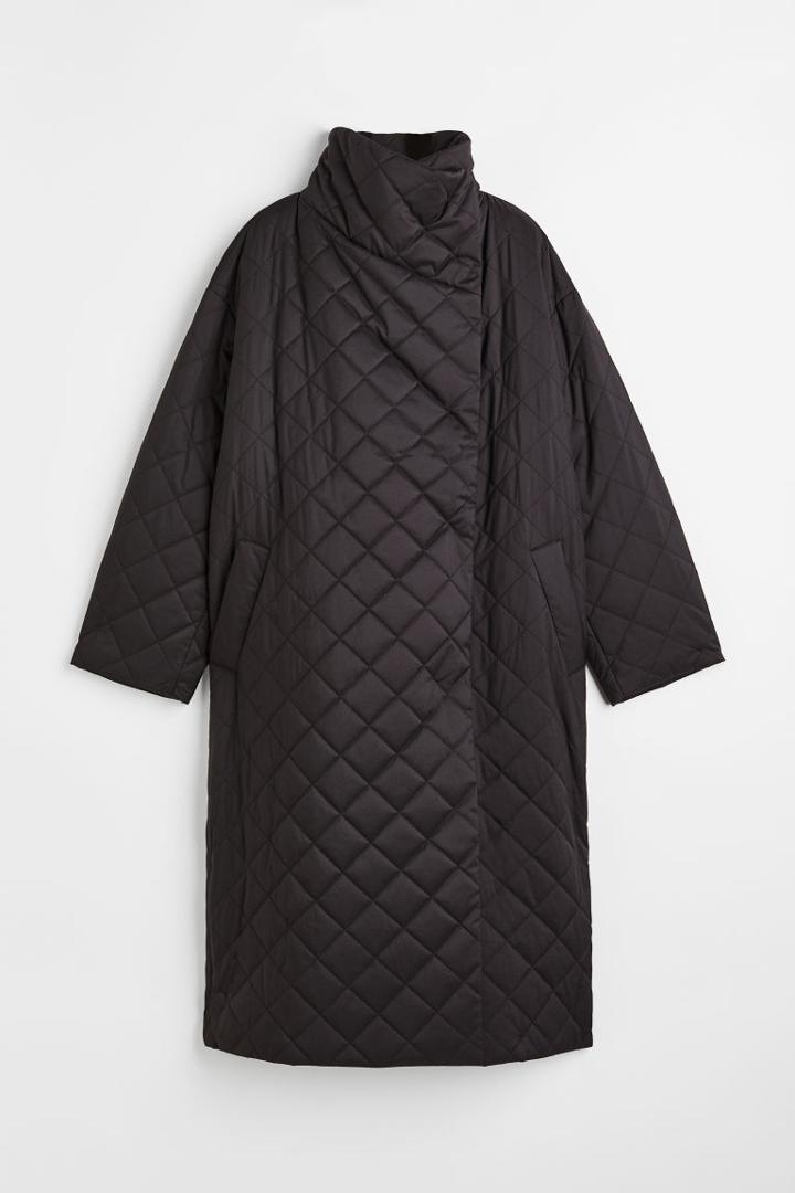 H & M - Quilted Coat - Black