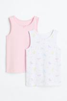 H & M - 2-pack Tank Tops - Pink