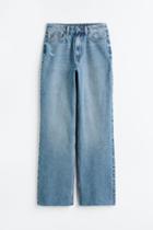 H & M - Curvy Fit Wide Ultra High Jeans - Blue