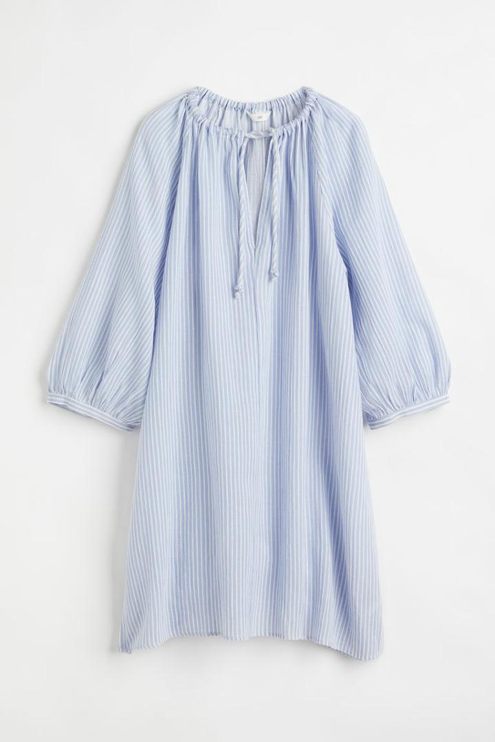 H & M - Balloon-sleeved Dress - Blue