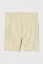 H & M - Rib-knit Shorts - Yellow