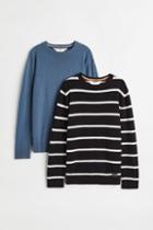 H & M - 2-pack Fine-knit Sweaters - Blue