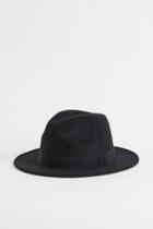 H & M - Felted Hat - Black