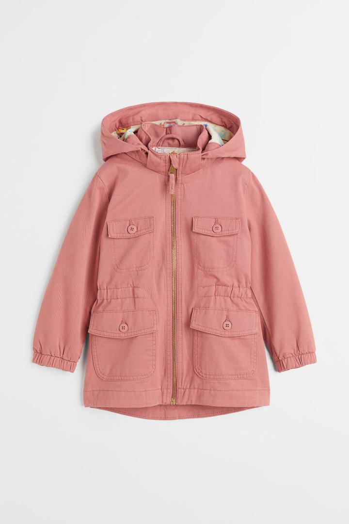 H & M - Cotton Twill Parka - Pink