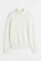 H & M - Fine-knit Turtleneck Sweater - White