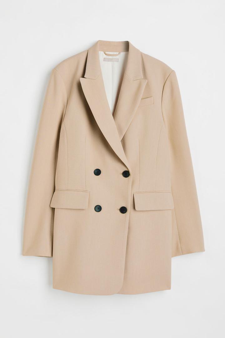 H & M - Double-breasted Jacket - Beige