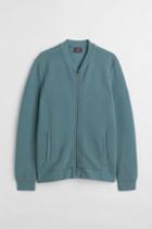 H & M - Cardigan With Zip - Turquoise