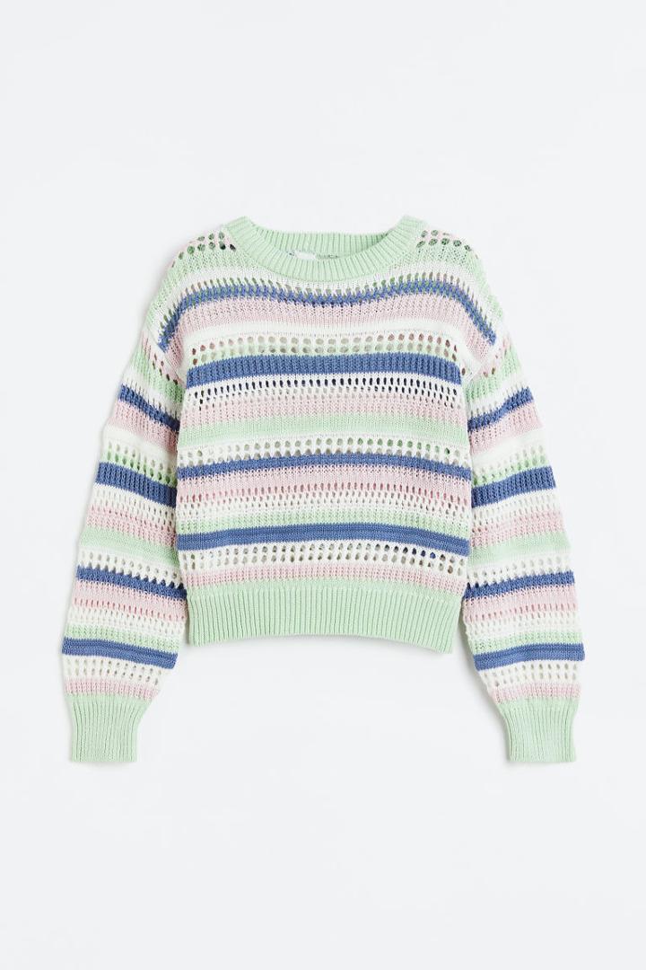 H & M - Crochet-look Sweater - Green