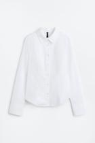 H & M - Fitted Poplin Shirt - White