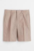 H & M - Relaxed Fit Linen Shorts - Brown