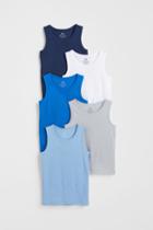 H & M - 5-pack Cotton Tank Tops - Gray