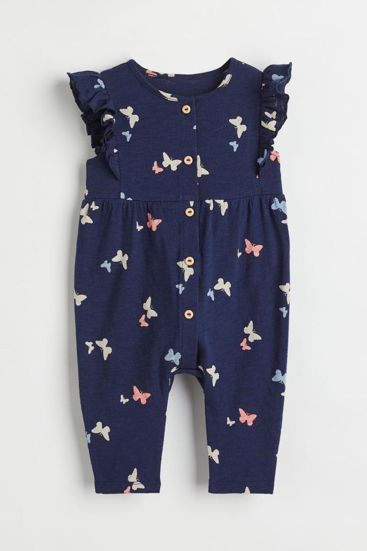 H & M - Slub Jersey Romper Suit - Blue
