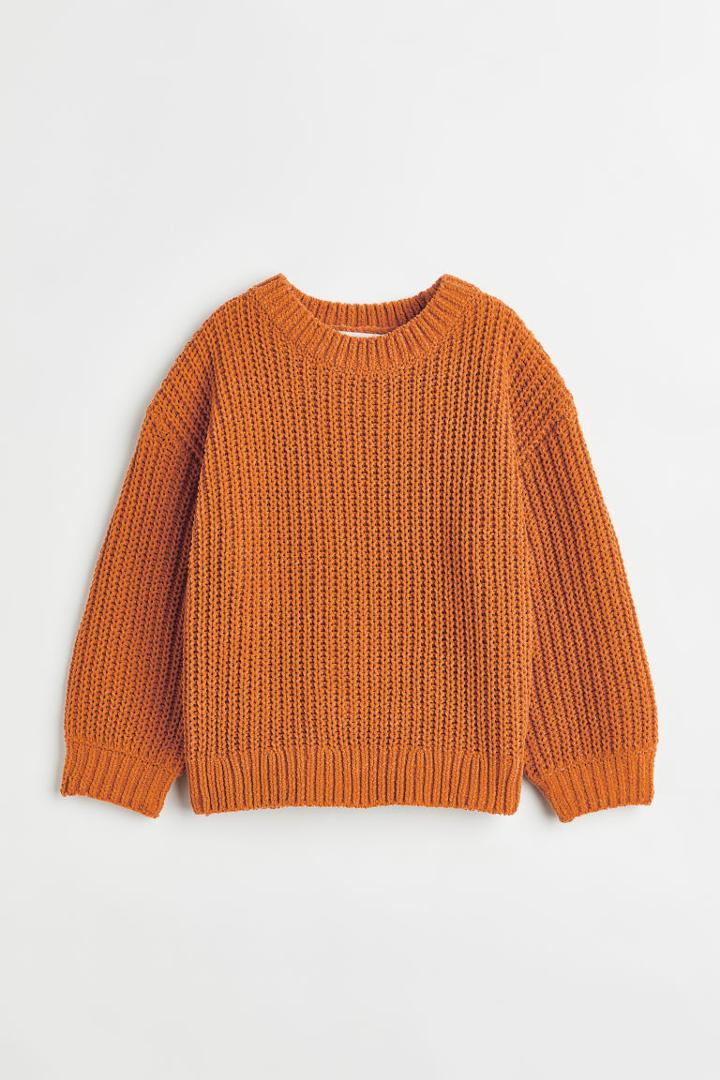 H & M - Knit Chenille Sweater - Yellow