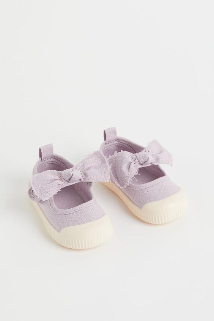 H & M - Cotton Canvas Sandals - Purple