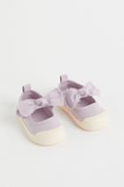 H & M - Cotton Canvas Sandals - Purple