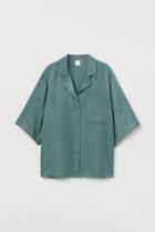 H & M - Lyocell-blend Shirt - Turquoise