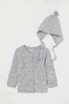 H & M - 2-piece Merino Wool Set - Gray