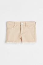 H & M - Lace-trimmed Twill Shorts - Beige