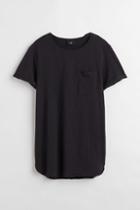 H & M - Long T-shirt - Black