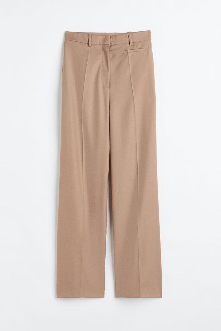 H & M - Straight Pants - Beige