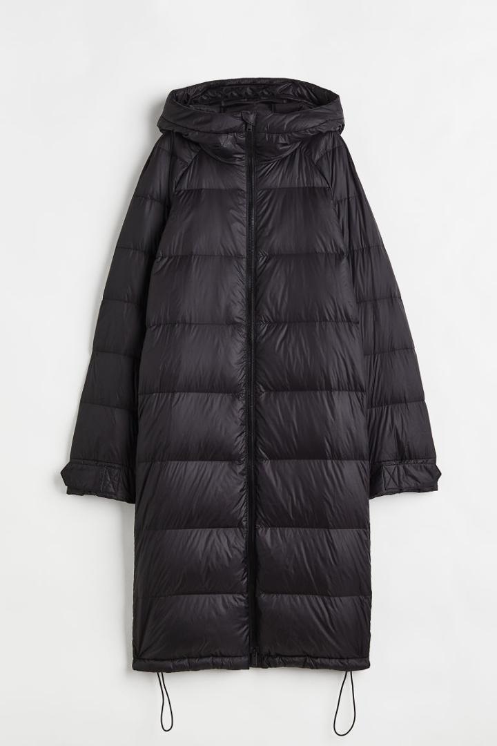 H & M - Knee-length Down Jacket - Black