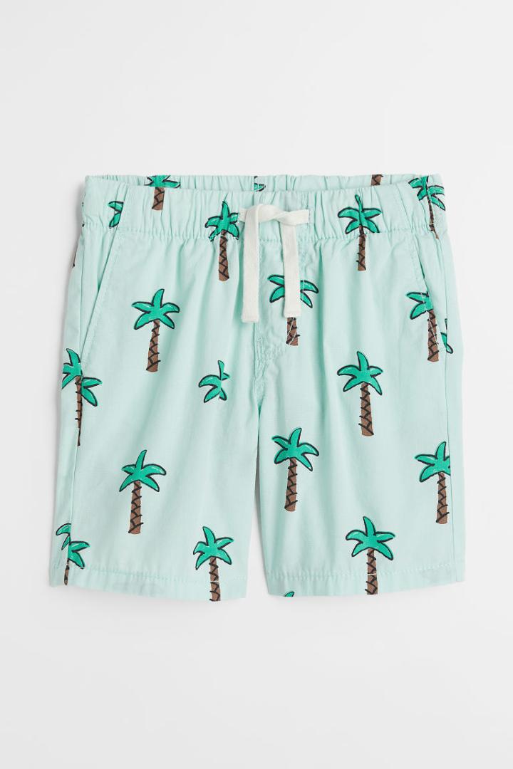 H & M - Cotton Shorts - Turquoise