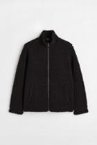 H & M - Regular Fit Faux Shearling Jacket - Black