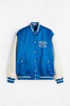H & M - Oversized Fit Satin Baseball Jacket - Blue