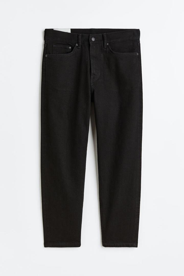 H & M - Regular Crop Jeans - Black