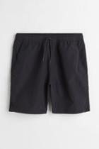 H & M - Relaxed Fit Nylon Shorts - Black