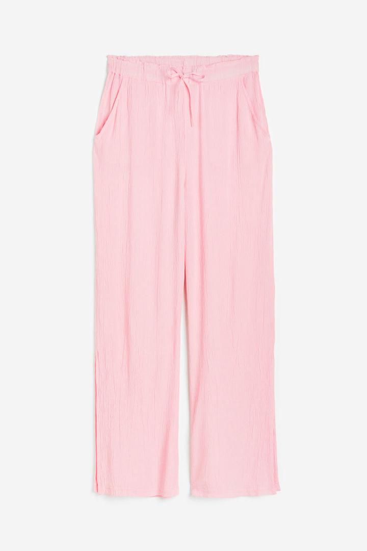 H & M - Crped Pull-on Pants - Pink