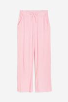 H & M - Crped Pull-on Pants - Pink