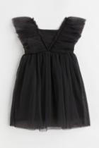 H & M - Pleated Tulle Dress - Black