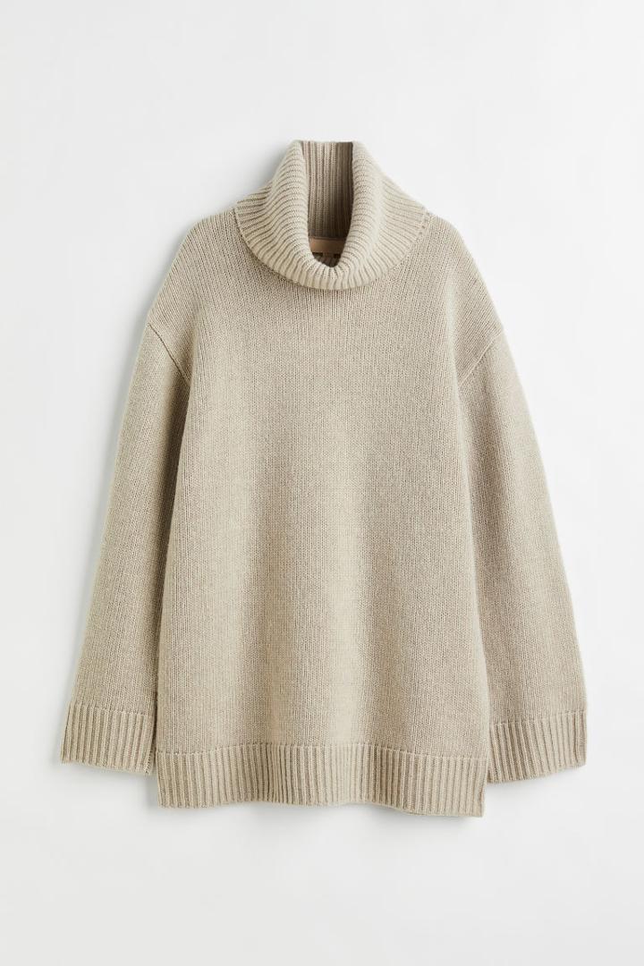 H & M - Cashmere-blend Turtleneck - Beige