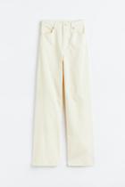 H & M - Wide-leg Corduroy Pants - White