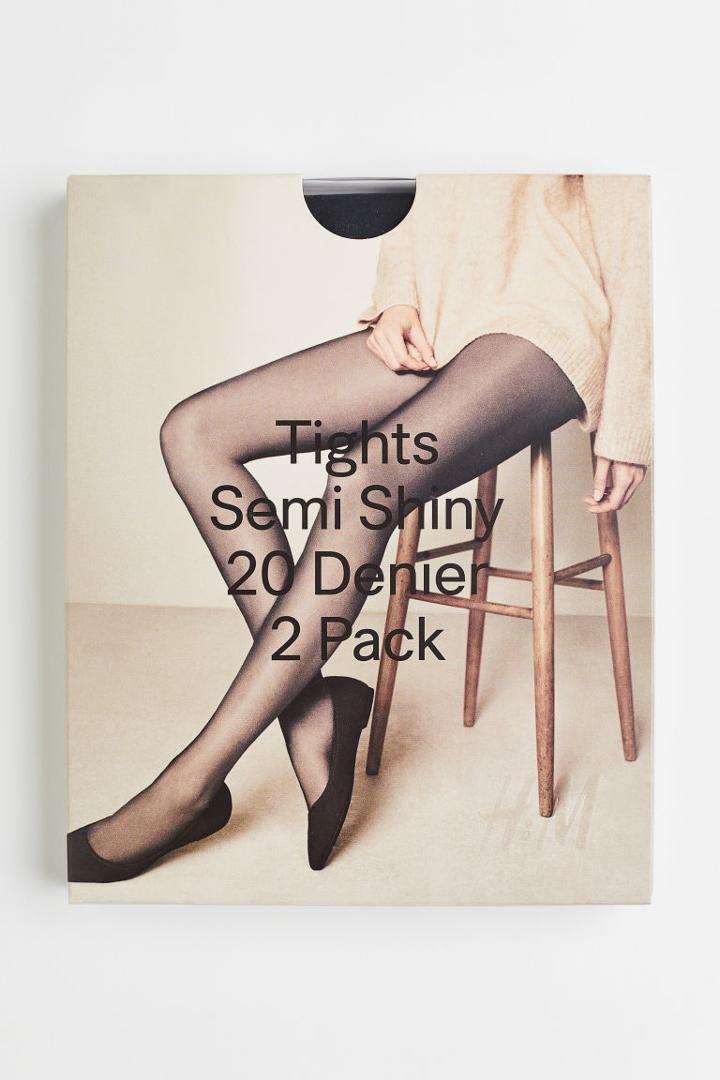 H & M - 2-pack 20 Denier Tights - Black