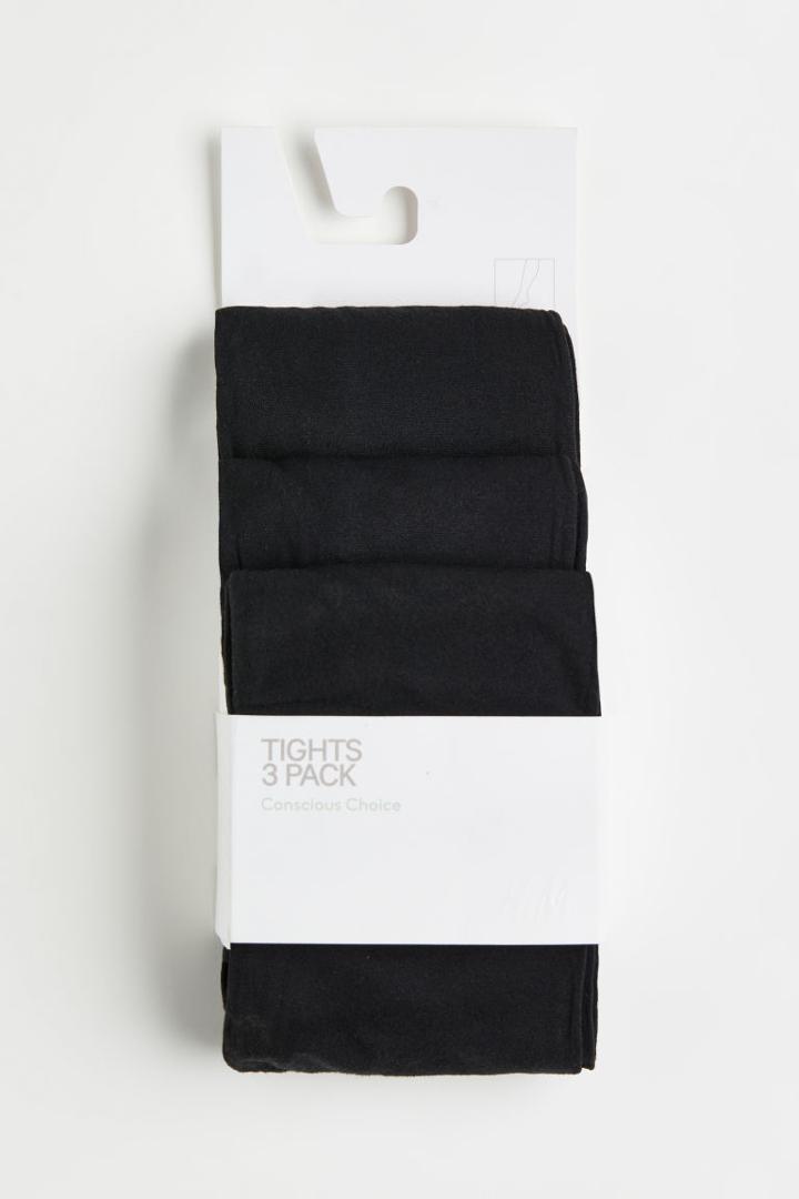 H & M - 3-pack Tights - Black