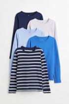 H & M - 5-pack Jersey Shirts - Blue