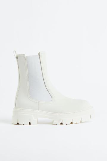 H & M - Chunky Chelsea Boots - White
