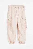 H & M - Low-waist Parachute Pants - Pink