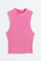 H & M - Rib-knit Tank Top - Pink