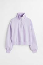 H & M - Half-zip Sweatshirt - Purple