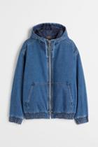 H & M - Padded Cotton Denim Jacket - Blue