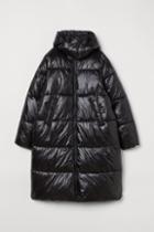 H & M - Long Puffer Jacket - Black